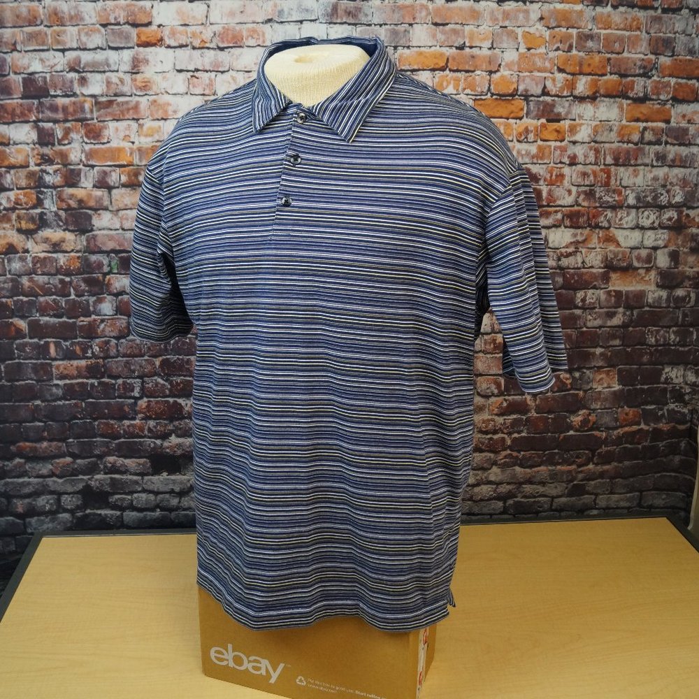 Vintage Nike Tiger Woods Fit Dry Polo Golf Shirt Stretch Cotton Mens L Large